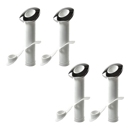 MARINE CITY White Nylon Flush Mount Rod Holder – UV Stabilized 30° (Pack of 4)