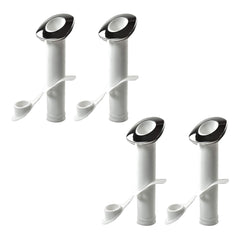 MARINE CITY White Nylon Flush Mount Rod Holder – UV Stabilized 30° (Pack of 4)