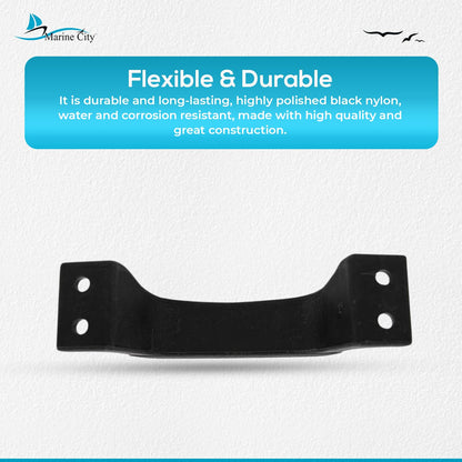 Marine City Black Plastic Transom Step Handle – 6-3/8” Width, Glass-Reinforced