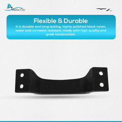 Marine City Black Plastic Transom Step Handle – 6-3/8” Width, Glass-Reinforced