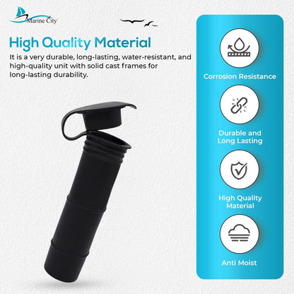 Marine City 90° Black Flush Mount Rod Holder – 6-7/8” Injection Molded PVC MARINE CITY