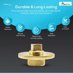 Marine City Brass Drain Plug Fits 1” Dia. Hole, 1/2''NPT (2Pcs)