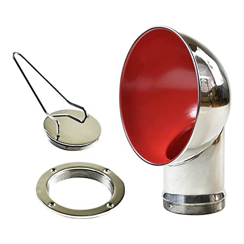 Marine City 304 Stainless Steel Round Red Cowl Vent with 3” Deck Plate & Key