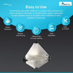 MARINE CITY Aluminum 16 Inches Radar Reflector – Octahedral Type (Medium)