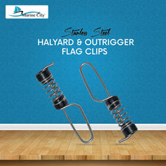 Marine City Antenna Halyard & Outrigger Flag Clips 304 Stainless Steel (2 Pcs)