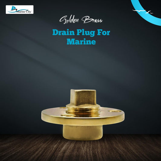 Marine City Golden Brass Drain Plug – Rust-Resistant, Fits 1” Diameter Hole