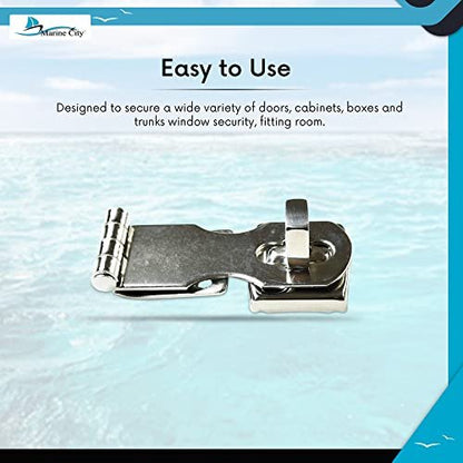 MARINE CITY 316 Stainless Steel Easy Install Door Hasp – Swivel Safety Hasp