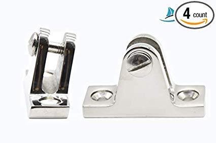 Marine City 316-Stainless-Steel 80 Degree Base Deck Hinge for Bimini Top/Canopy Deck (4pcs)