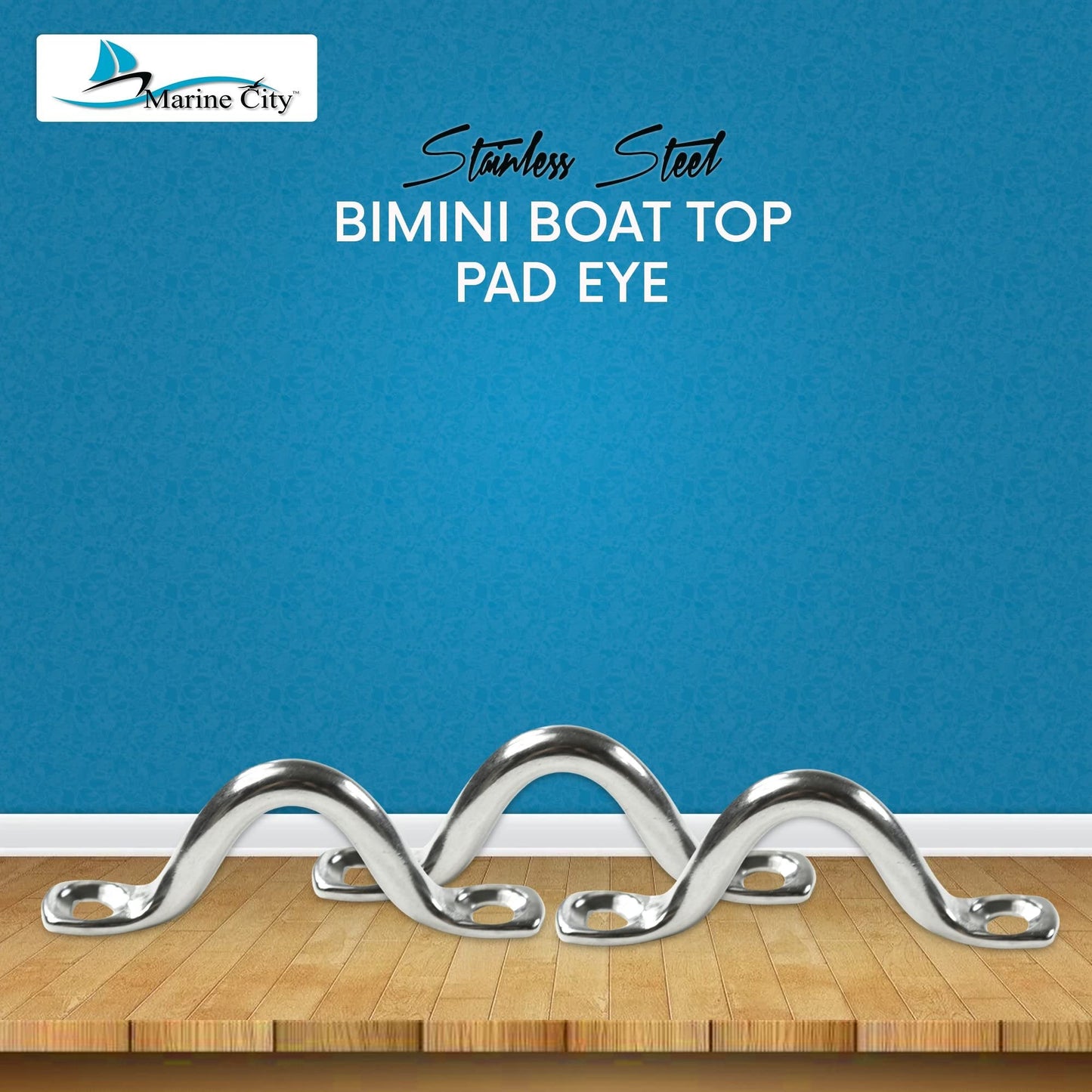 Marine City 304 Stainless Steel Bimini Boat Top Pad Eye – Sturdy & Durable Marine City Hardware