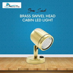 Marine City Brass Swivel Head Cabin Reading LED Light – Adjustable MR16-3W, 12V