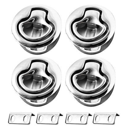 Marine City Round Flush Pull Slam Latch 2 Inch 316 Stainless Steel Flush Handle