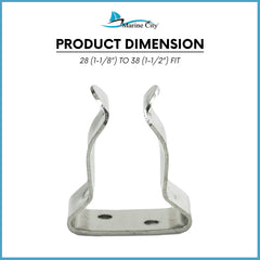 Marine City A Pair Stainless Steel General Purpose Storage Clips/Hook Spring Clamp Holders (1-1/8