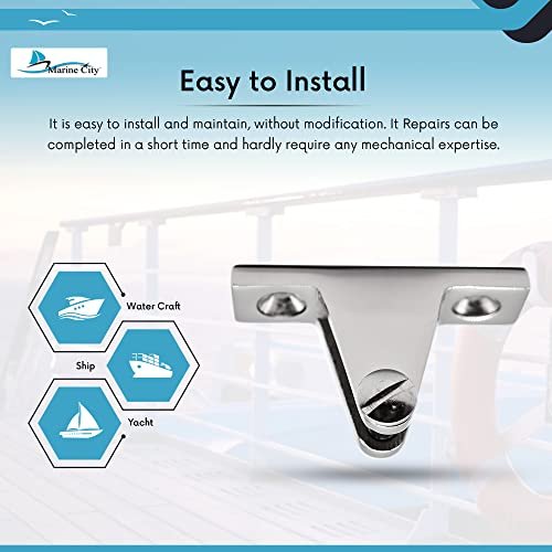 Marine City Bimini Bisagra superior para cubierta Montaje giratorio Bisagra de montaje de aspecto giratorio de acero inoxidable 316, Montaje lateral de hardware de montaje alto Bimini para barco, Bisagras superiores para barco Bimini con pasador extraíble