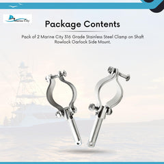 Marine City Abrazadera de acero inoxidable en Rowlocks/Oarlocks de 1-5/8 pulgadas (2 por paquete) 