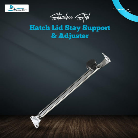 Marine City Hatch Lid Stay Support & Adjuster, 316 Stainless Steel (Large) Marine City Hardware