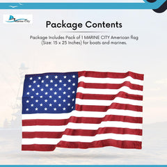 Marine City American Flag for Boats – 15 x 25 Inches Polyester, Wind-Resistant