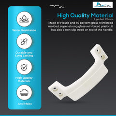 Marine City White Plastic Transom Step Handle – 6-3/8” Width, Glass-Reinforced