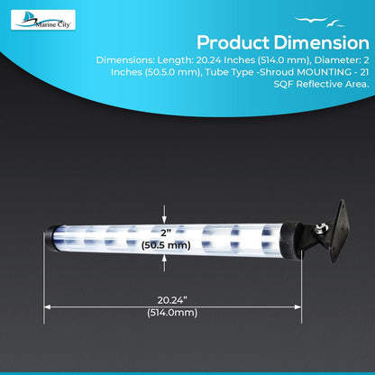 MARINE CITY Tube Type Radar Reflector – 20” Aluminum Marine Reflector, 21 SQ FT