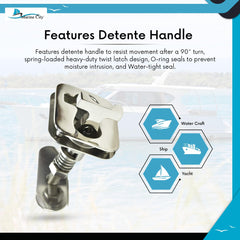 Marine City 316 Stainless Steel Boat Cam Latch – Marine Grade T-Handle, 3x2-1/2”