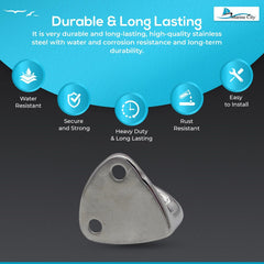 Marine City Triangle Wall Hook, Stainless Steel, 0.6” Corrosion-Resistant(4 Pcs)