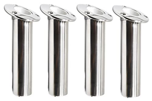 Marine City 316 Stainless Steel Flush-Mount Fishing Rod Holder with Drain