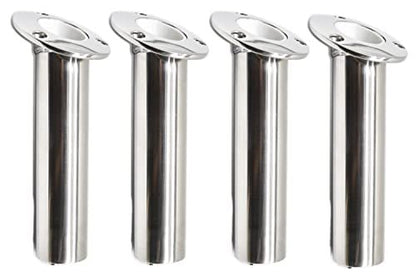 Marine City 316 Stainless Steel Flush-Mount Fishing Rod Holder with Drain