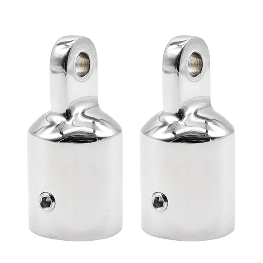 Marine City 316 Stainless Steel Round Outside Eye End for Bimini Top (Pack of 2)