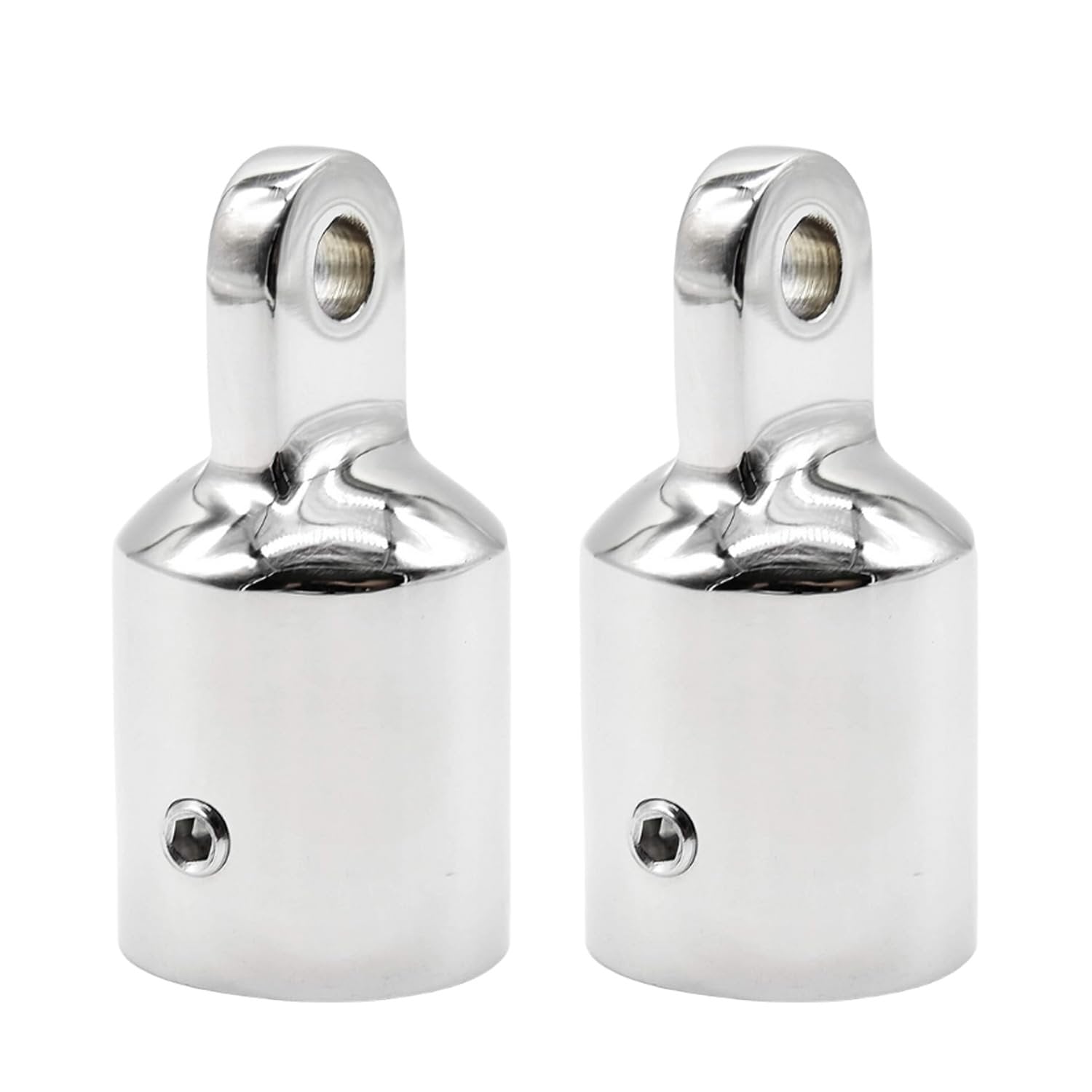 Marine City 316 Stainless Steel Round Outside Eye End for Bimini Top (Pack of 2)