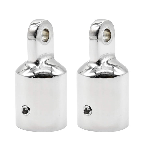 Marine City 316 Stainless Steel Round Outside Eye End for Bimini Top (Pack of 2)