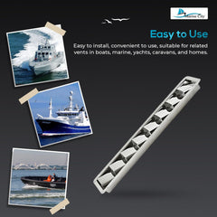 Marine City Ventilación con rejilla de acero inoxidable con 8 ranuras, 16-13/16” × 3” × 1-1/4” (2 piezas) 