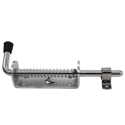 Marine City 8-1/2" Spring Latch Barrel Bolt with Cradle – 304 Stainless Steel