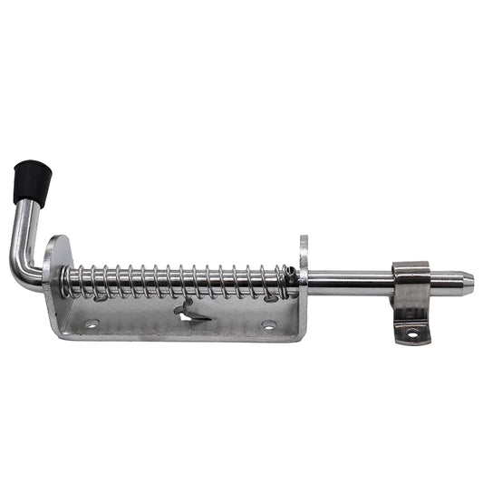 Marine City 8-1/2" Spring Latch Barrel Bolt with Cradle – 304 Stainless Steel