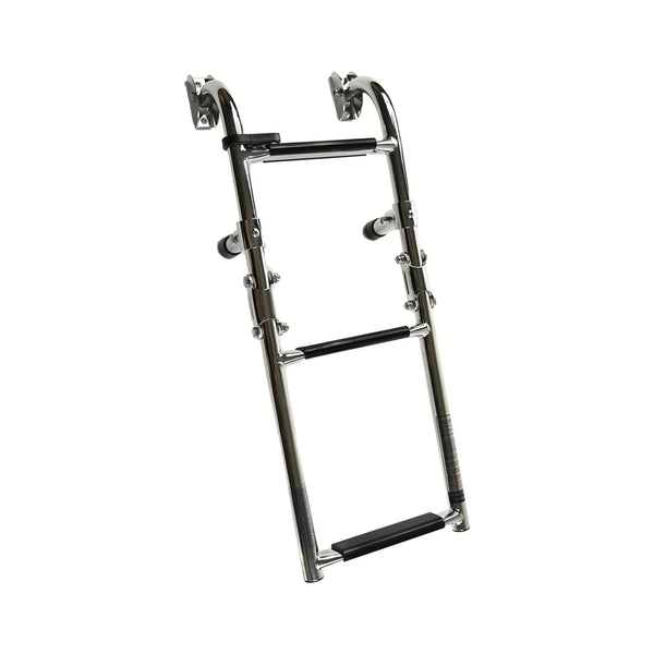 Marine City Escalera de embarque plegable de acero inoxidable para yates y barcos de grado marino de 1+2 escalones