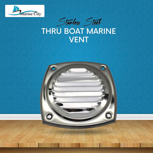 Marine City 5" Thru Louvered Vent, 304 Stainless Steel, Rust-Resistant, Polished Marine City