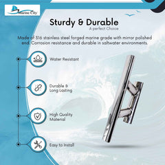 Marine City 12” Mooring Bollard Cleat – 316 Stainless Steel, Heavy Duty 8000 lbs