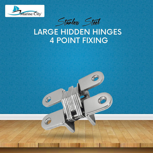 Marine City Large Hidden Hinges – 304 Stainless Steel Cabinet Hinges (2 Pcs)