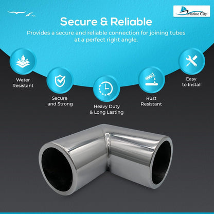 Marine City 90° Elbow Two-Way Connector – 304 Stainless Steel (Pack of 2) MARINE CITY