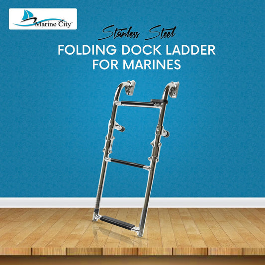 Marine City 3+2 Step Telescoping Foldable Boarding Ladder – 304 Stainless Steel