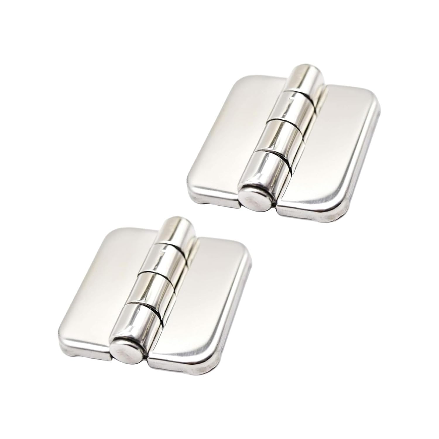 Marine City Stainless Steel Covered Strap Hinges w/ Cover Caps 3” × 1.5” (2 Pcs)