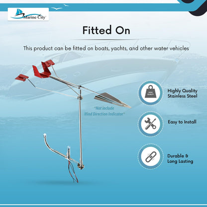 Marine City 304 Stainless Steel Wind Direction Indicator Light – LED Holder