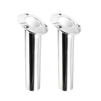 Marine City 316 Stainless Steel Flush-Mount Fishing Rod Holder with Drain