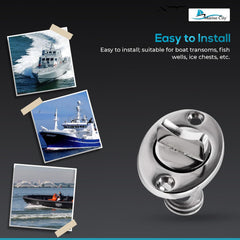 Marine City 316 Stainless Steel Waterproof Oval Drain Plug – Fits 1