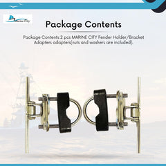 Marine City Boat Fender Holder Bracket Adapters – Stainless Steel (Pack of 2)