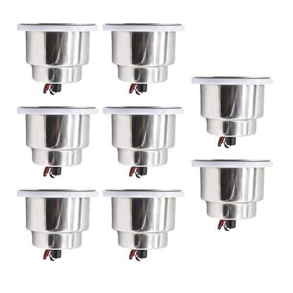 Marine City Stainless Steel Green LED Cup Holder with Drain Corrosion-Resistant Marine City