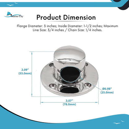 Marine City Stainless Steel Hinged Chain Deck Pipe – Durable, Functional Design
