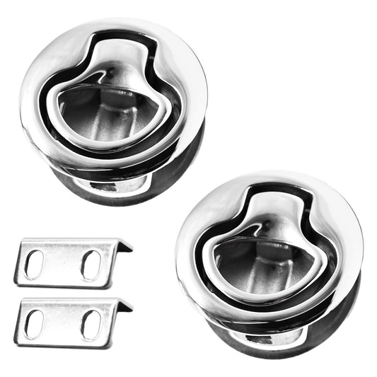 Marine City Round Flush Pull Slam Latch 2 Inch 316 Stainless Steel Flush Handle
