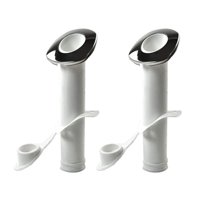 MARINE CITY White Nylon Flush Mount Rod Holder – UV Stabilized 30° (Pack of 2)