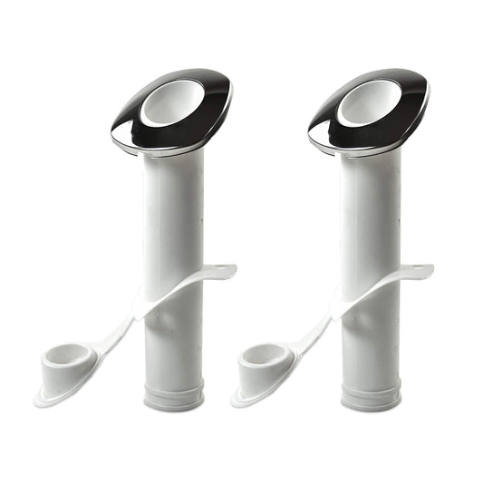 MARINE CITY White Nylon Flush Mount Rod Holder – UV Stabilized 30° (Pack of 2)
