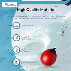 Marine City 12-Inch Inflatable Red Buoy Ball – PVC Mooring & Marker Buoy