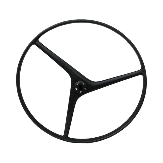 Marine City 925mm Carbon Fiber Steering Wheel, Wavy 3-Spoke Design, Leather Grip